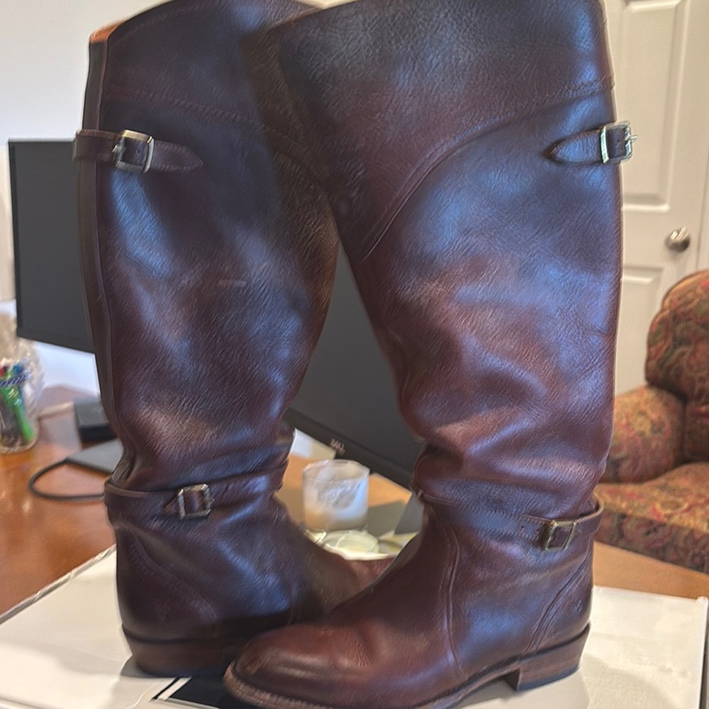 Frye Brown/Burgundy Leather Riding Boots
